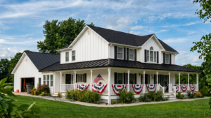Professional metal roofing Washington MO installation on a residential home featuring durable standing seam metal panels for long-lasting weather protection.