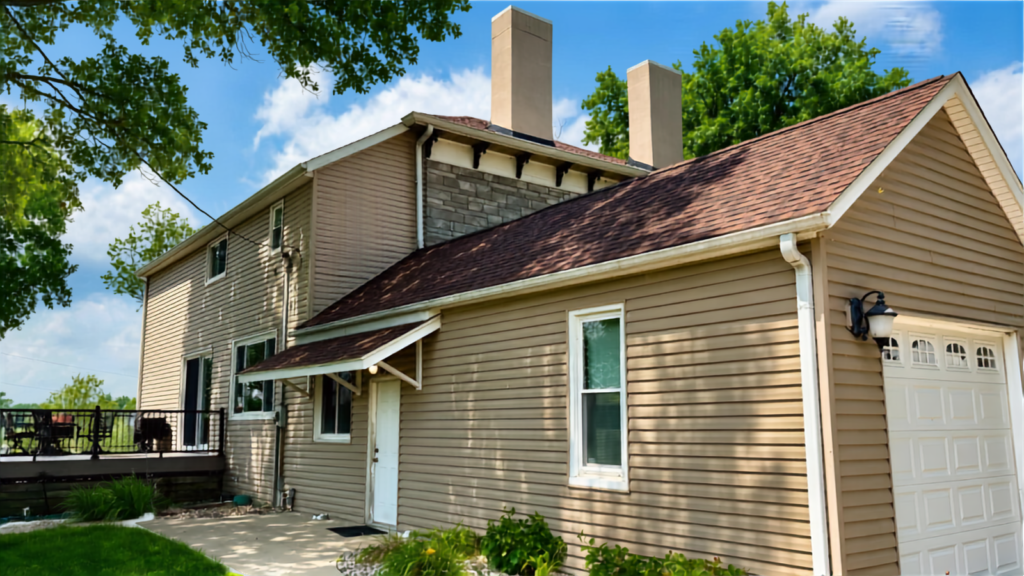 Roof inspection Washington contractor checking hidden shingle, flashing, and storm damage on a Missouri home.