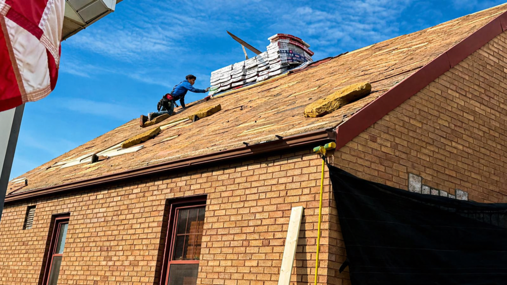 Roof deck inspection Washington MO revealing hidden damage beneath shingles