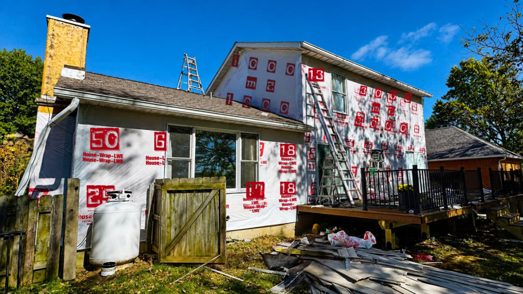 Siding house wrap Missouri protecting a home from moisture before new siding installation